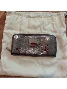 Michael kors Silver metallic clutch